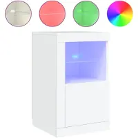 vidaXL Bijzetkast met LED-verlichting bewerkt hout wit