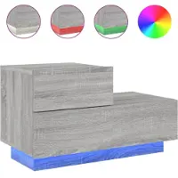 vidaXL Nachtkastje met LED-verlichting 70x36x40,5 cm grijs sonoma