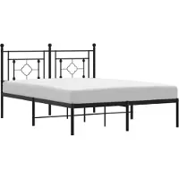 vidaXL Bedframe met hoofdeinde, zwart metaal, 140x200 cm