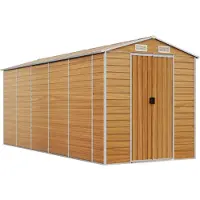 vidaXL Tuinschuur 191x470x198 cm gegalvaniseerd staal lichtbruin