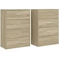 vidaXL Dressoirs 2 st 60x31x84 cm bewerkt hout sonoma eikenkleurig