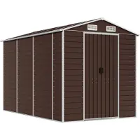 vidaXL Tuinhuis Bruin 191x300x198 cm Gegalvaniseerd Staal