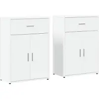 vidaXL Dressoirs 2 st 60x30x84 cm bewerkt hout wit