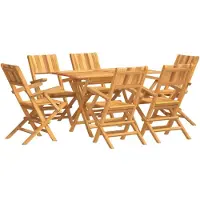 vidaXL 7-delige Tuinset massief teakhout