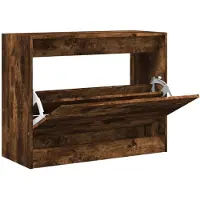 vidaXL Schoenenkast 80x34x63 cm bewerkt hout gerookt eikenkleurig