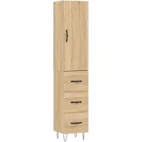 vidaXL Hoge kast 34,5x34x180 cm bewerkt hout sonoma eikenkleurig