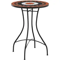 vidaXL Bistrotafel mozaïek Ø50x70 cm keramiek terracottakleurig en wit