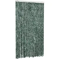 vidaXL Vliegengordijn 118x220 cm chenille groen en wit