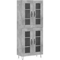 vidaXL Hoge kast 69,5x34x180 cm bewerkt hout betongrijs