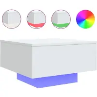 vidaXL Salontafel met LED-verlichting 55x55x31 cm wit