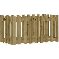 vidaXL Verhoogde plantenbak met lattenomheining-design, 100x50x50 cm, van geïmpregneerd grenenhout