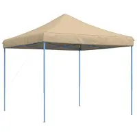 vidaXL Partytent, inklapbaar, pop-up model, beige, 292x292x315 cm