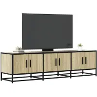 vidaXL Tv-meubel 150x35x41 cm bewerkt hout metaal sonoma eikenkleurig