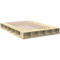 vidaXL Bedframe Sonoma-eikenhout, 140x200 cm, houtvezel