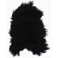 vidaXL Stoelhoes IJslander schapenleer 70x110 cm zwart