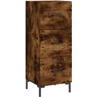 vidaXL Dressoir 34,5x34x90 cm bewerkt hout gerookt eiken