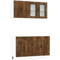 vidaXL 4-delige Keukenkastenset Kalmar bewerkt hout gerookt eiken