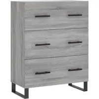 vidaXL Dressoir 69,5x34x90 cm bewerkt hout grijs sonoma eikenkleurig