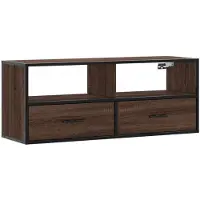 vidaXL Tv-meubel 100x31x39,5 cm bewerkt hout metaal bruin eikenkleurig