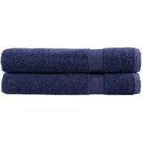 vidaXL Handdoeken SOLUND 2 st 600 g/m² 100x200 cm marineblauw
