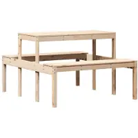 vidaXL Picknicktafel 110x134x75 cm massief grenenhout