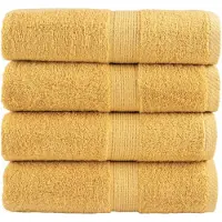 vidaXL Premium washandjes SOLUND 4 stuks goud 30x30cm 600 g/m²
