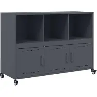 vidaXL Dressoir 100,5x39x72 cm staal antracietkleurig