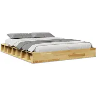 vidaXL Bedframe zonder matras 140x200 cm massief hout eiken