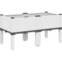 vidaXL Plantenbak met poten 80x40x42 cm polypropeen wit