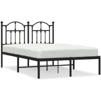 vidaXL Bedframe met hoofdeinde, zwart metaal, 120x200 cm