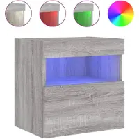 vidaXL TV-wandkast met LED-verlichting, grijs Sonoma, 40x30x40 cm