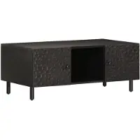 vidaXL Salontafel zwart, 100x54x40 cm, massief mangohout