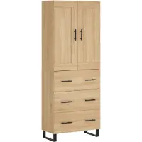 vidaXL Hoge kast 69,5x34x180 cm bewerkt hout sonoma eikenkleurig