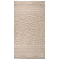 vidaXL Buitenkleed met patroon platgeweven 80x150 cm bruin