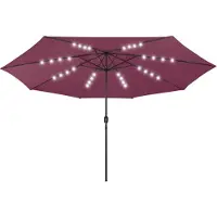 vidaXL Parasol met LED-verlichting 400 cm bordeauxrood
