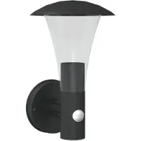 vidaXL Buitenwandlamp met bewegingssensor, zwart, roestvrij staal
