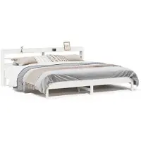 vidaXL Massief houten bed zonder matras, wit, 180x200 cm, van grenenhout