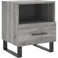 vidaXL Nachtkastje 40x35x47,5 cm bewerkt hout grijs sonoma eikenkleur