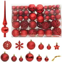 vidaXL 111-delige Kerstballenset polystyreen rood