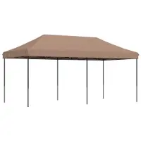 vidaXL Partytent, inklapbaar, pop-up model, bruin, 580x292x315 cm