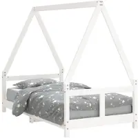 vidaXL Kinderbedframe 80x160 cm massief grenenhout wit