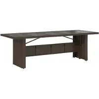 vidaXL Tuintafel met glazen blad, bruin, 240x90x75 cm, polyrotan