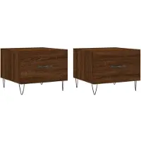 vidaXL Salontafels, 2 stuks, bruin, eikenlook, 50x50x40 cm, houtvezel
