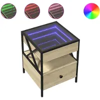 vidaXL Nachtkastje met Infinity LED 40x40x51 cm sonoma eikenkleurig