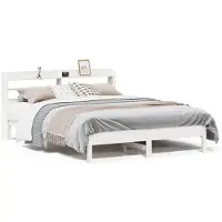 vidaXL Massief houten bed zonder matras, wit, 140x200 cm, van grenenhout