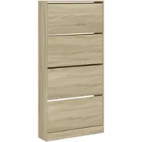 vidaXL Schoenenkast met 4 klaplades 80x21x163,5 cm sonoma eikenkleurig