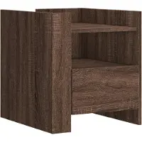 vidaXL Nachtkastje 45x50x50 cm bewerkt hout bruin eikenkleurig