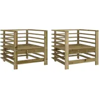 vidaXL Tuinstoelen 2 st geïmpregneerd hout
