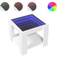 vidaXL LED-salontafel, wit, 53x53x45 cm, houtvezel