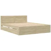 vidaXL Bedframe met hoofdbord sonoma eikenkleurig 160x200 cm
